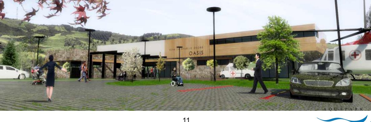 Prilaz domu Oasis s parkingom i sanitetskim vozilom